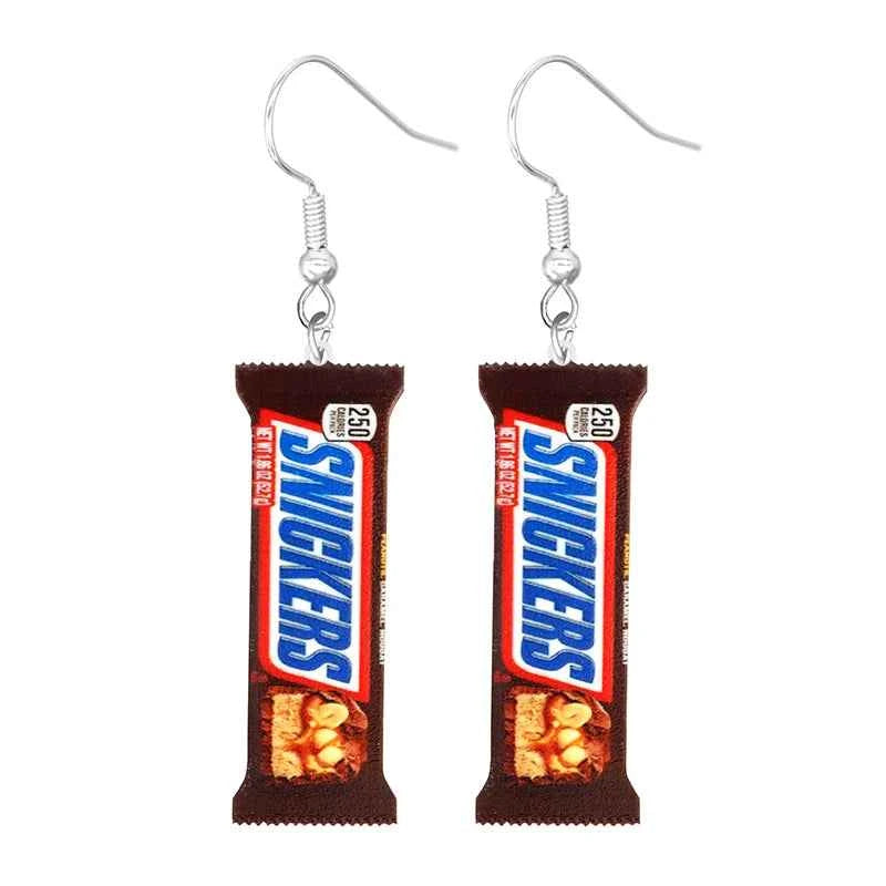 Earrings for Women 2D Acrylic Cute Snacks Girls Foods Funny Candy Chocolate Cookies