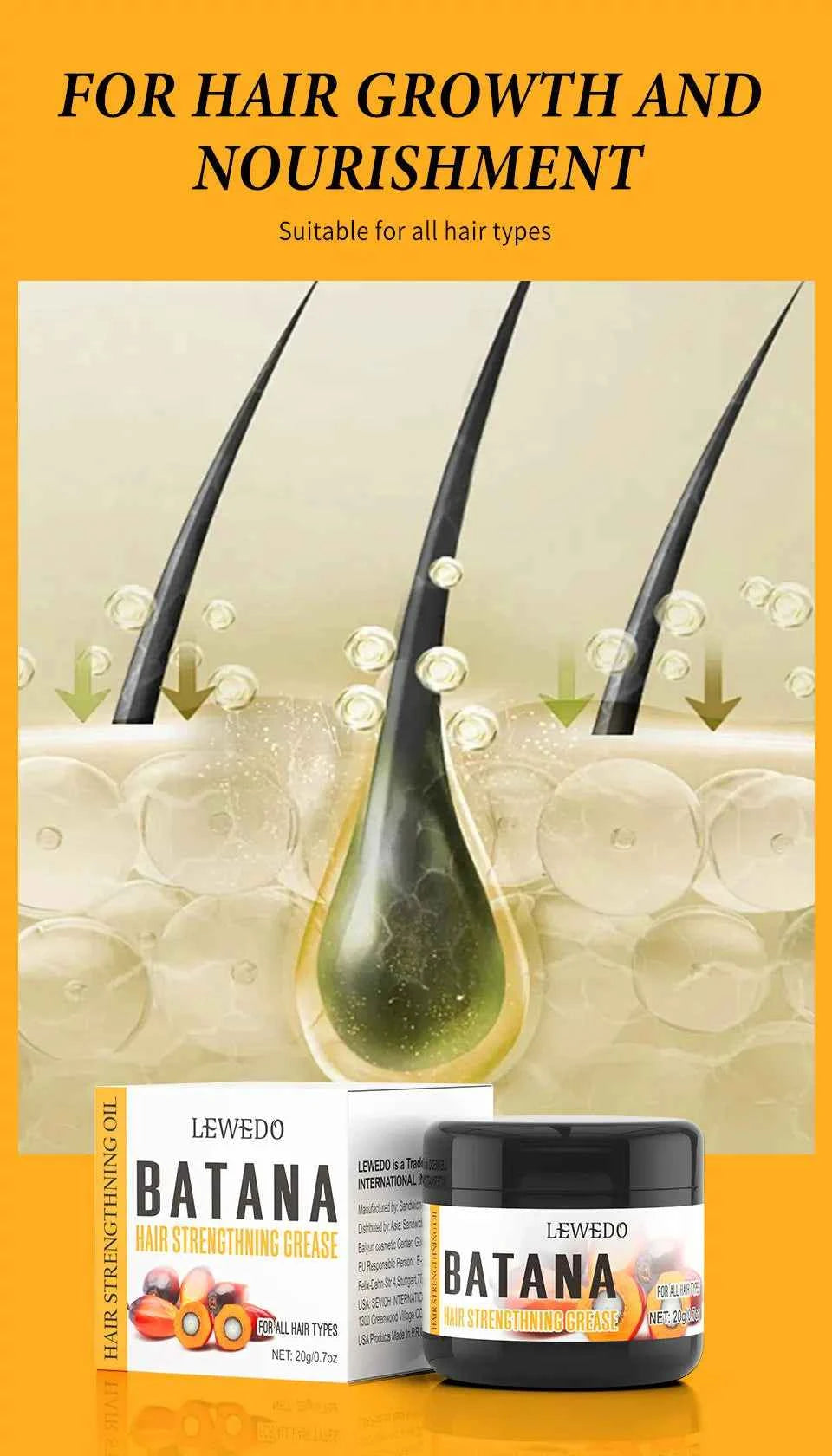 Pure Batana Hair Care Oil Thickening Spray Batana Hair Growth Spray 30ml Moisturizing Strengthens Hair Prevents Hair Loss Mask - NamafadStore