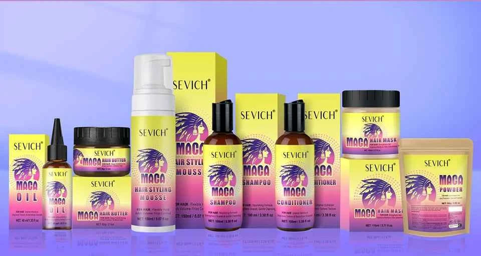 Maca Hair Growth Oil Set For Peru Maca Powder Hair Growth Butter Maca Root Hair Oil Castor Oil Anti-Hair Loss Sevich Hair Care