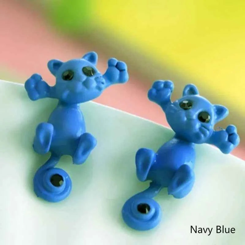 1pair Cute Cat Stud Earrings For Women Multiple Color Classic Fashion Kitten Animal Jewelry Girls Jewelry accessories