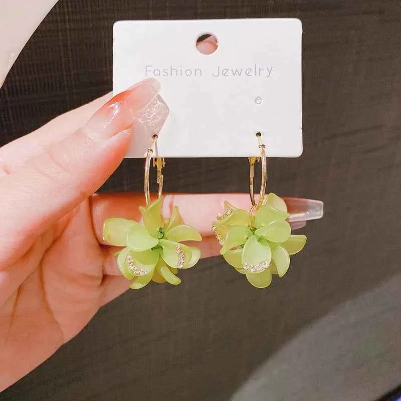Flower Earrings for Women Acrylic Charming Sweet Floral Girls Party Earrings New Fashion Korean Style Ear Jewelry 2025