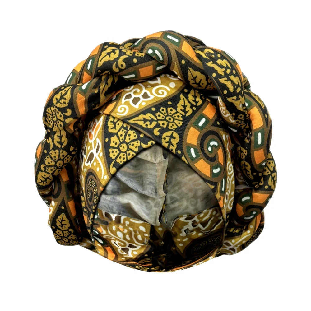 2024 New African Women Turban Cap Big Braid Head Wraps Cover Bonnet Beanie Female Headtie Hair Loss Chemo Cap Arab - NamafadStore