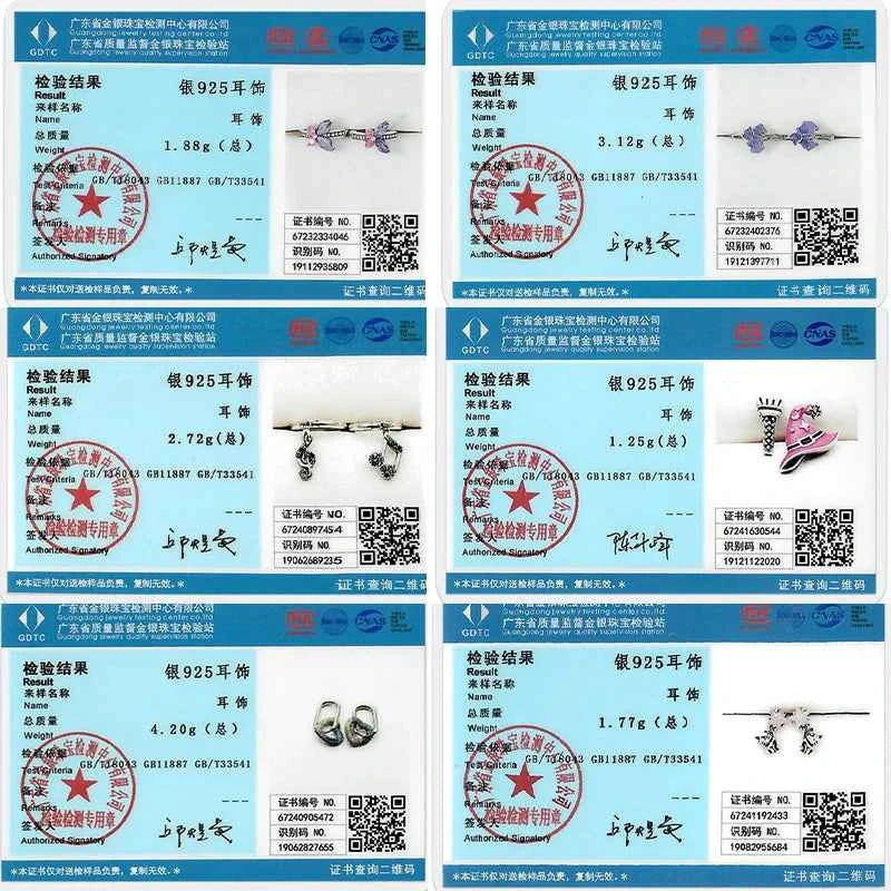 New Original 925 Sterling Silver Hoop Earrings Purple Zircon Flowers Butterflies Studs Earring For Women Wedding Engagement Gift