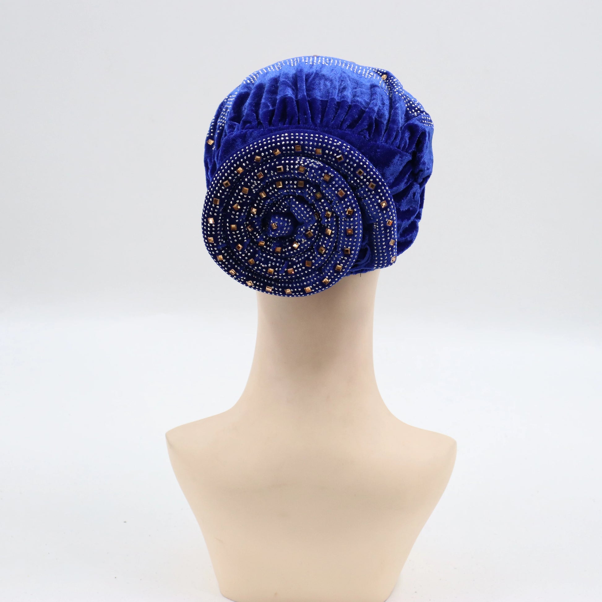 Soft Velvet Turban Cap for Women Muslim Headscarf Bonnet Elastic Female Headpiece Stylish Glitter Diamonds African Head Wraps - NamafadStore