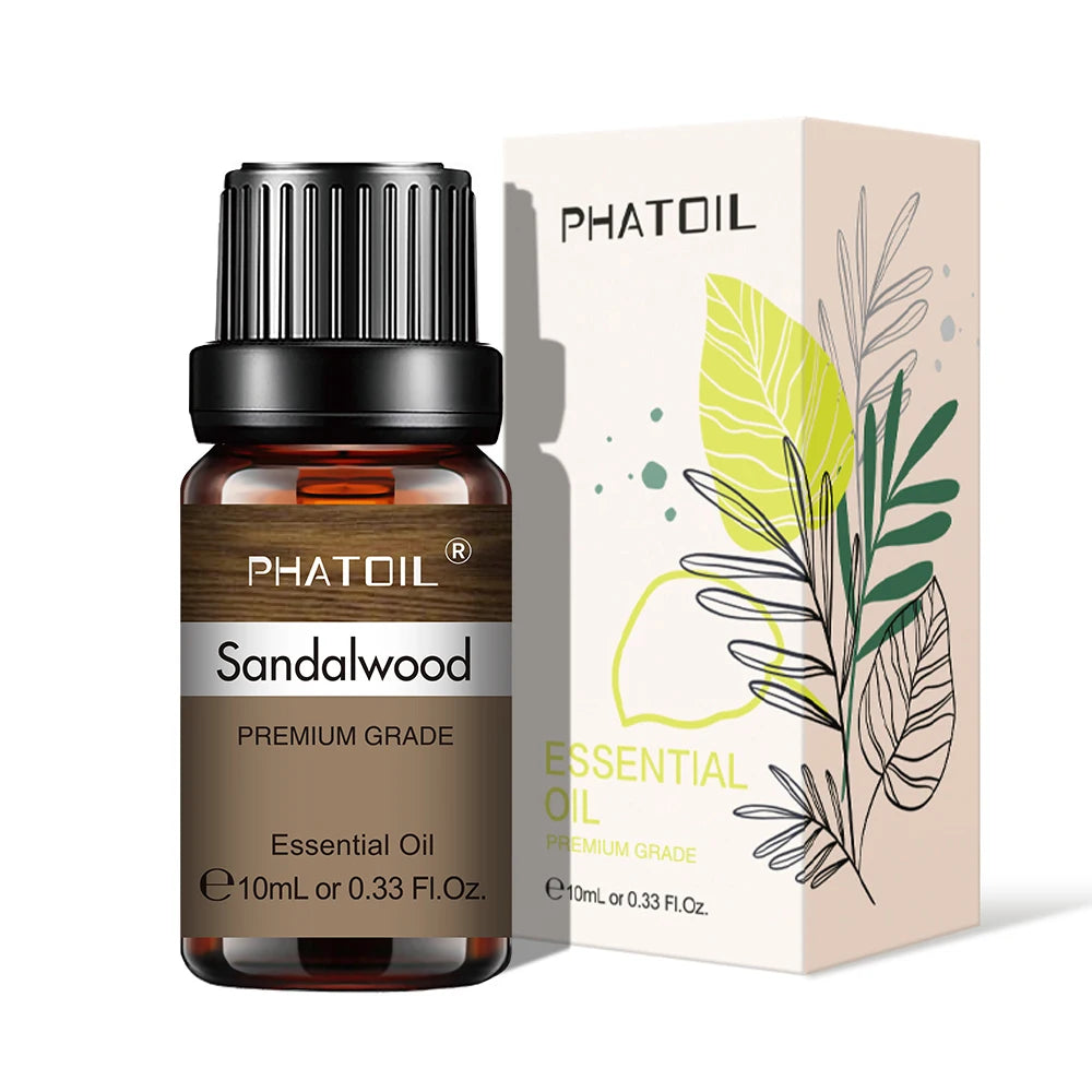 PHATOIL Natural Plant Essential Oil 10ml Eucalyptus Rose Lemon Bergamot Vanilla Peppermint 1PCS Aroma Essential Oil For Diffuser - NamafadStore