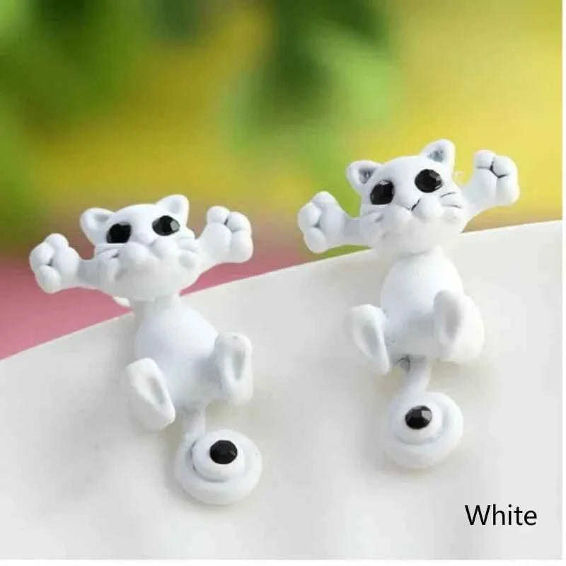 1pair Cute Cat Stud Earrings For Women Multiple Color Classic Fashion Kitten Animal Jewelry Girls Jewelry accessories