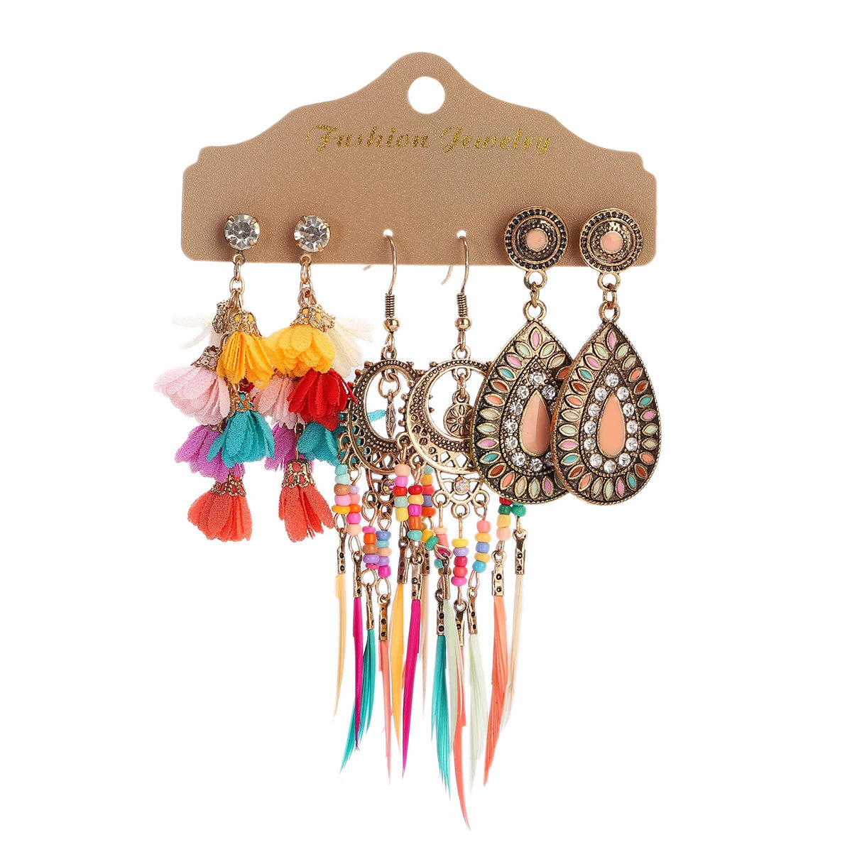 Boho Ethnic Dangle/Round Earrings For Women Vintage Fashion 2024 Earrings Sets Pendientes Earring Unusual Pendant Jewelry Female