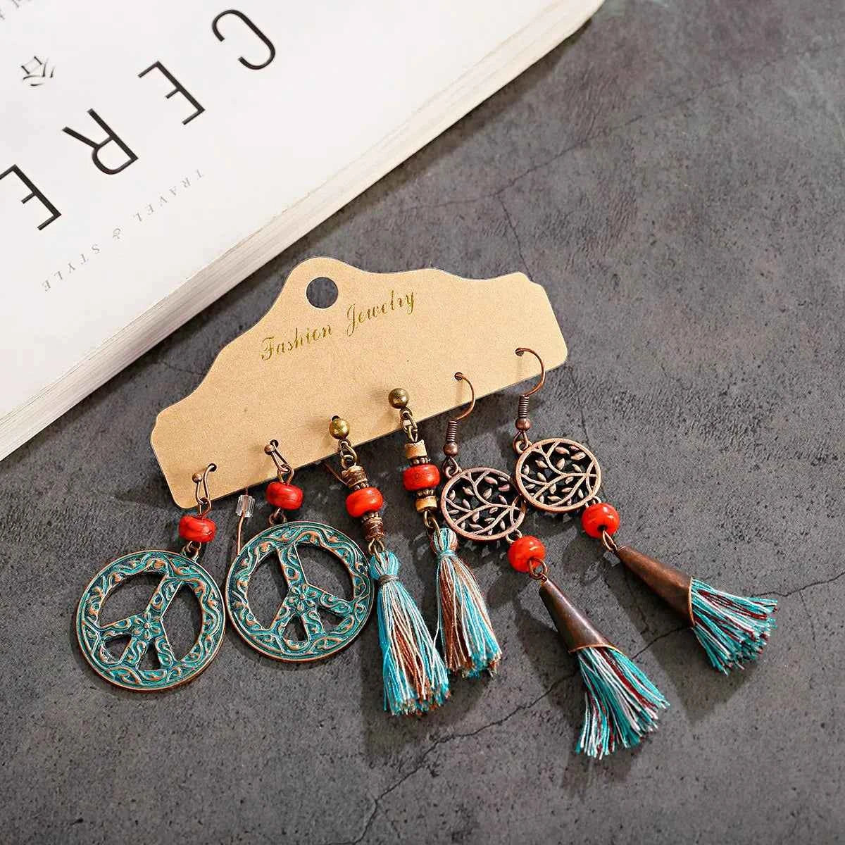 Boho Ethnic Dangle/Round Earrings For Women Vintage Fashion 2024 Earrings Sets Pendientes Earring Unusual Pendant Jewelry Female
