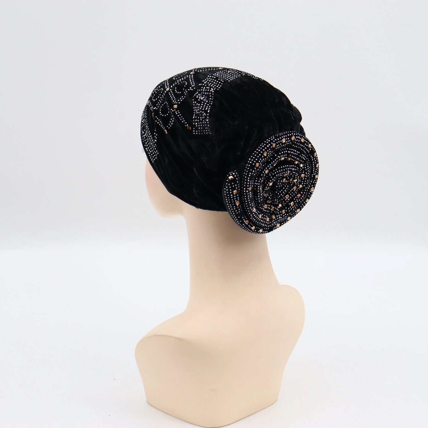 Soft Velvet Turban Cap for Women Muslim Headscarf Bonnet Elastic Female Headpiece Stylish Glitter Diamonds African Head Wraps - NamafadStore