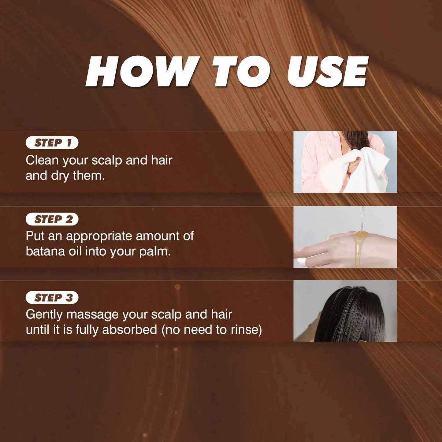 4 IN 1 Batana Oil 120ml Strengthening and Volumzing Hair Repairs Damaged Hair Promotes Hair Shiny Batana  Care Oil - NamafadStore