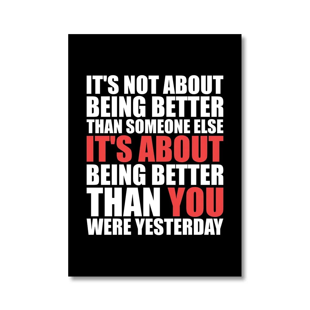 Office Decor Exercise Motivational Quote Minimalist Wall Art Print Canvas Painting Posters for Living Room Modern Home Decor