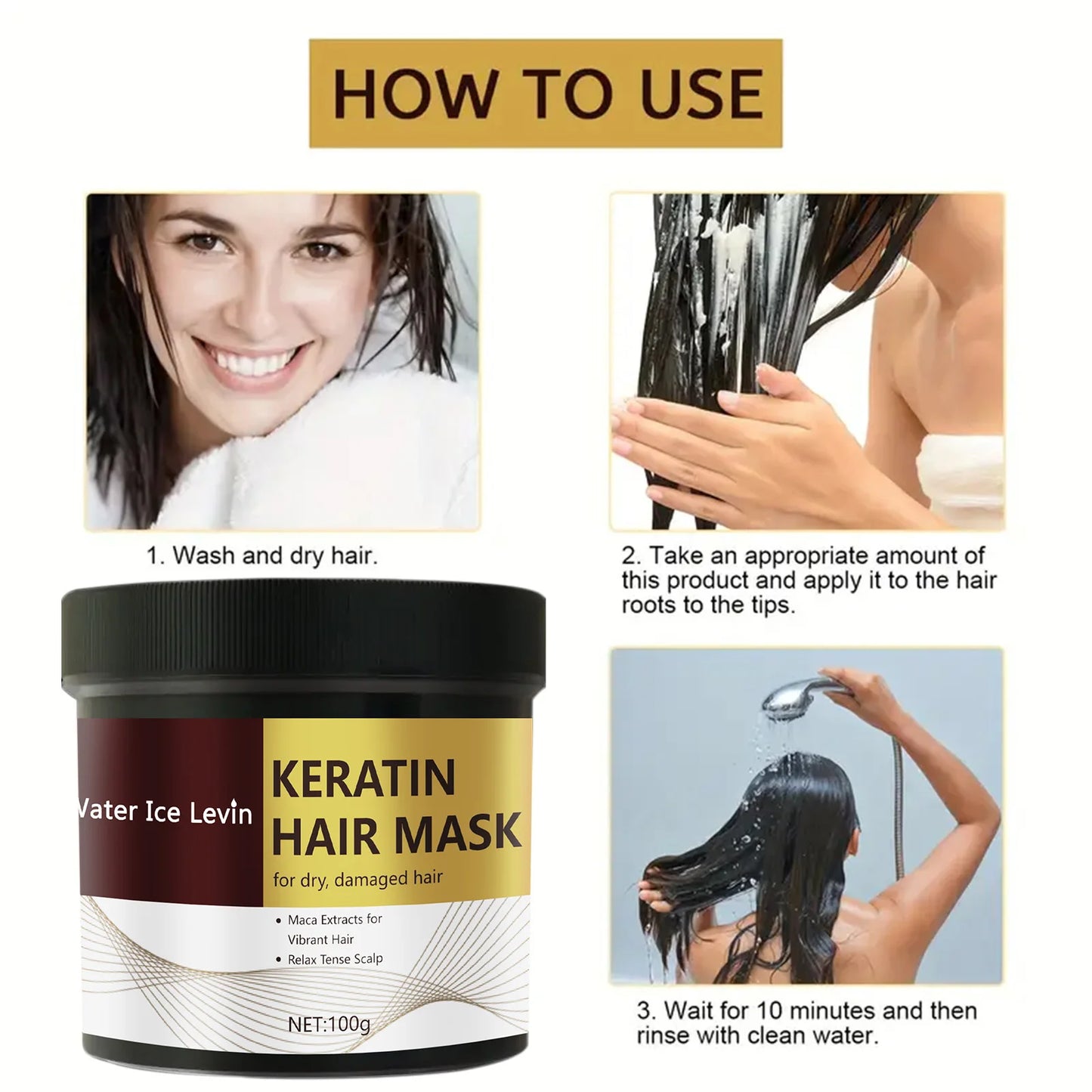 Magical Keratin Hair Mask 5 Seconds Fast Repair Damaged Frizzy Hair Soft Smooth Shiny Straightening Deep Moisturizing Hair Care - NamafadStore