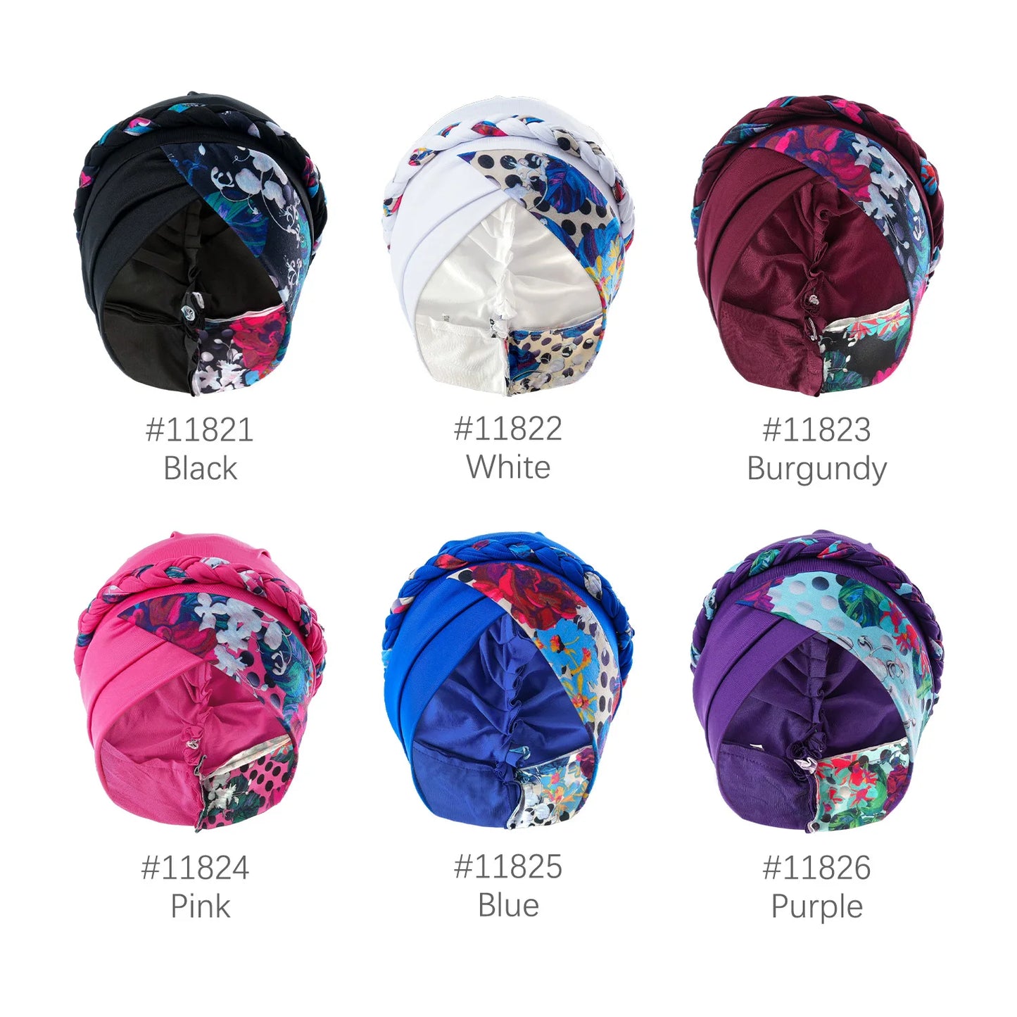 Boho Women Print Muslim Turban Scarf Braid Hijabs Cross Forehead Floral Headwear Arab Wrap Head Scarf Hair Accessories Hat - NamafadStore