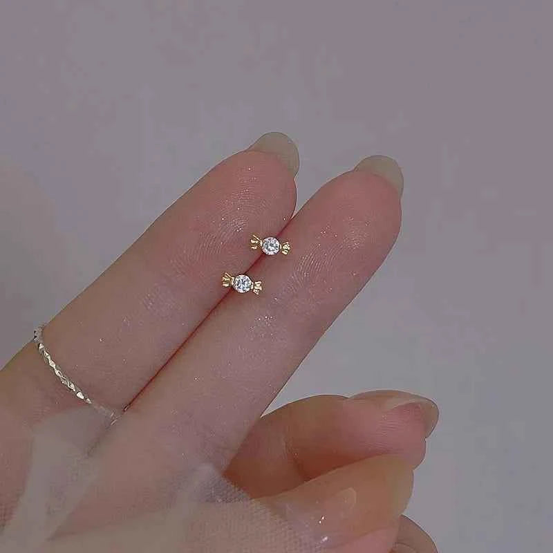 Unusual Sweet Cute Cherry Ice Cream Lollipop Stud Earrings for Women Students Personalized Fashion Party Jewelry Birthday Gifts