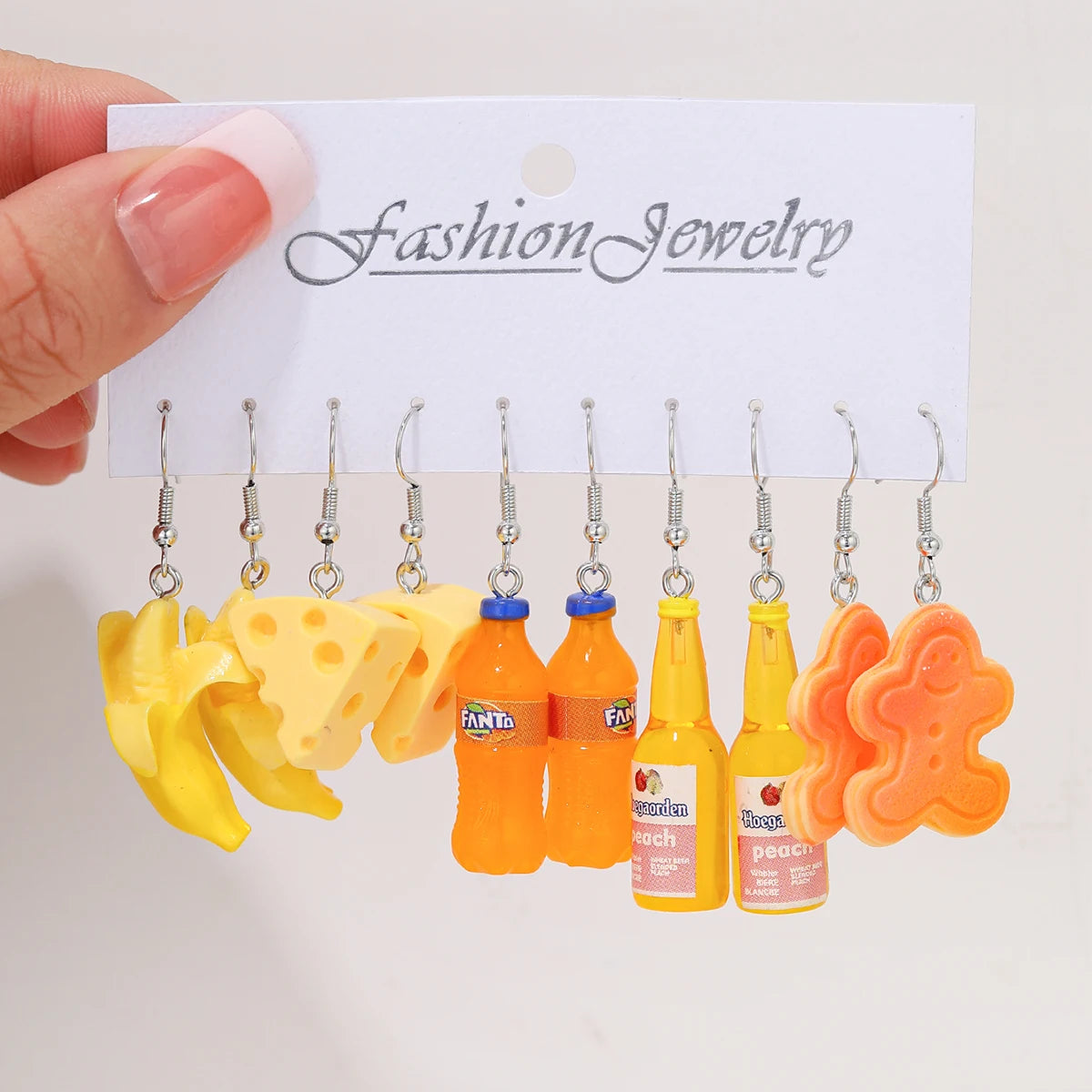 Fashion Cartoon Colorful Design Earrings Set for Women Cute Food Drink Animal Dopamine Dangle Earring Trendy Girls Jewelry Gifts