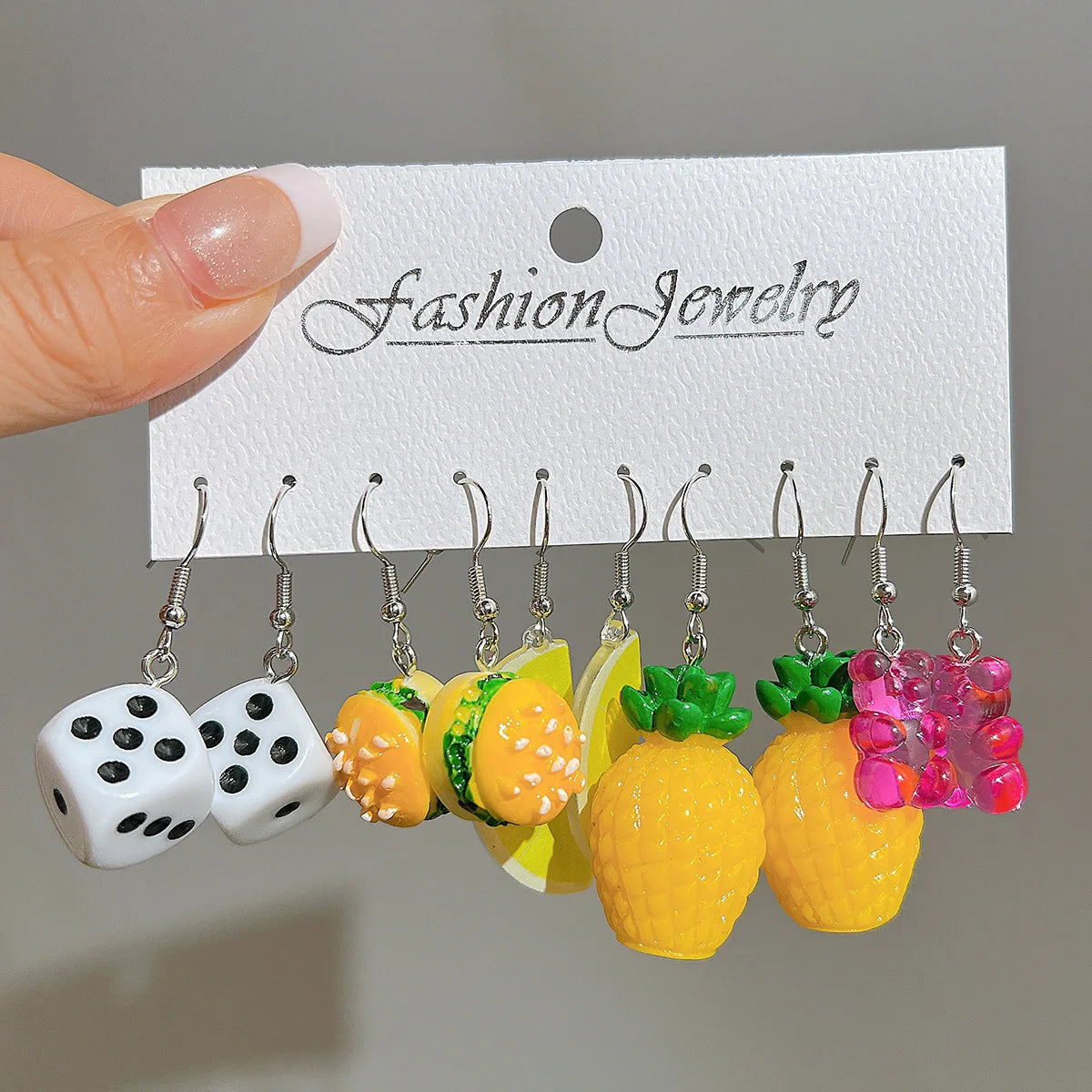 Candy Color Acrylic Earrings Set for Women Dopamine Bohemian Animal Cloud Fruit Drop Earrings for Girls Party Y2K Jewelry