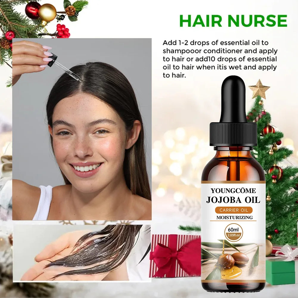 Natural Organic Jojoba Oil Anti Aging Firming Skin Face Moisturizing Relaxing Massage Oil Hair Repair Skin Care Body Oil NEW - NamafadStore