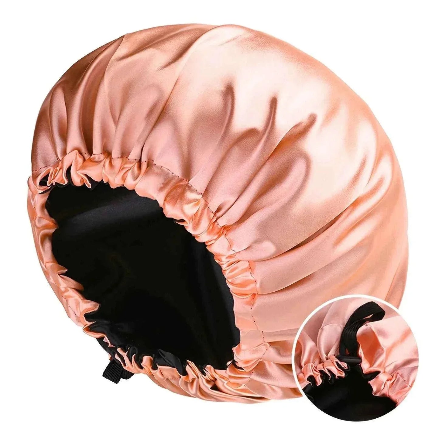 Women's Fashion Bonnet Soft Silk Smooth Double Layered Button Adjustable Hair Hat for Daily Home Comfortable Sleep Hat