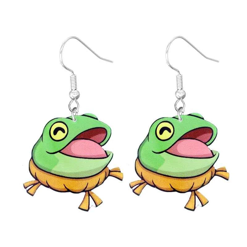 Cute Cat Design Dangle Earrings Acrylic Jewelry Adorable Gift For Women Girls Daily Casual Frog Bee Pig Hamster