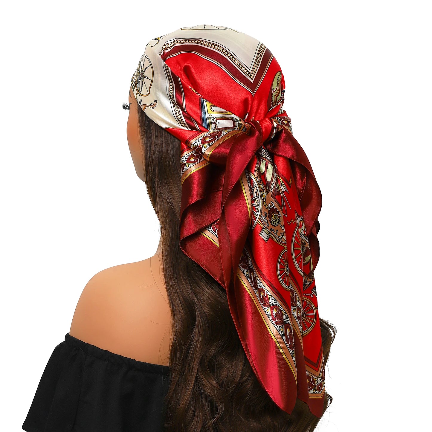 Popular Shawls Europe And America Fashion Bandannas New Print Sunscreen 90X90CM Kerchief Four Seasons Luxury Square Silk Scarves - NamafadStore