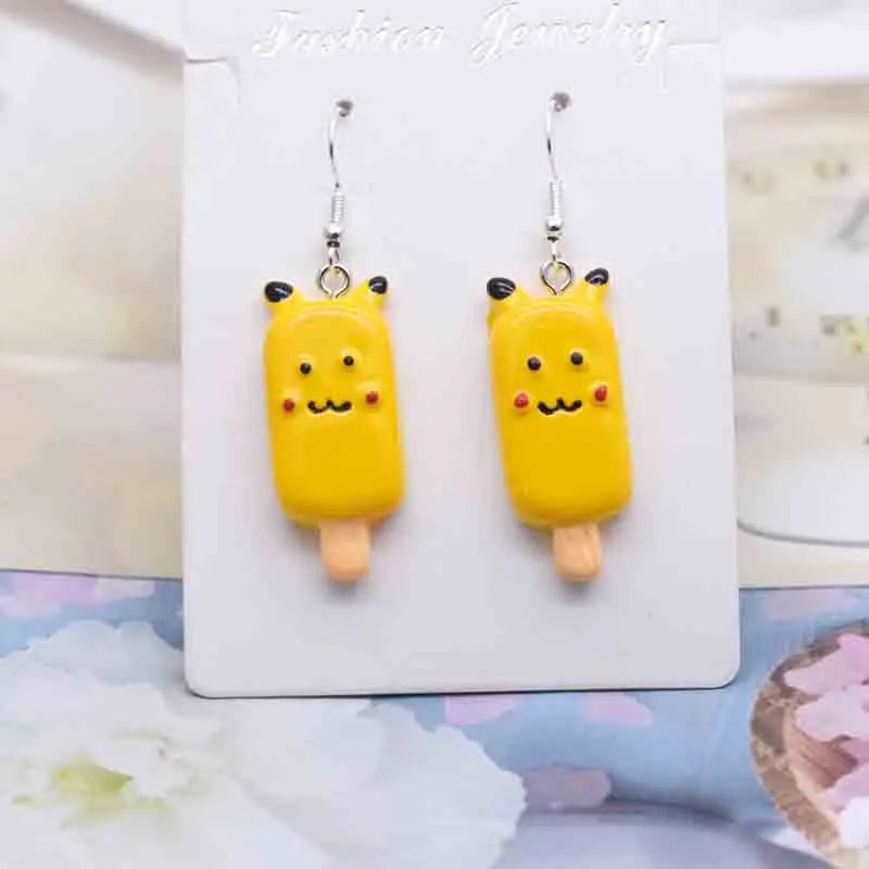Earring For Women Resin Handmade Cute Animals Ice Cream Drinks Candy Fruits Pissa Drop Earrings Funny Gift