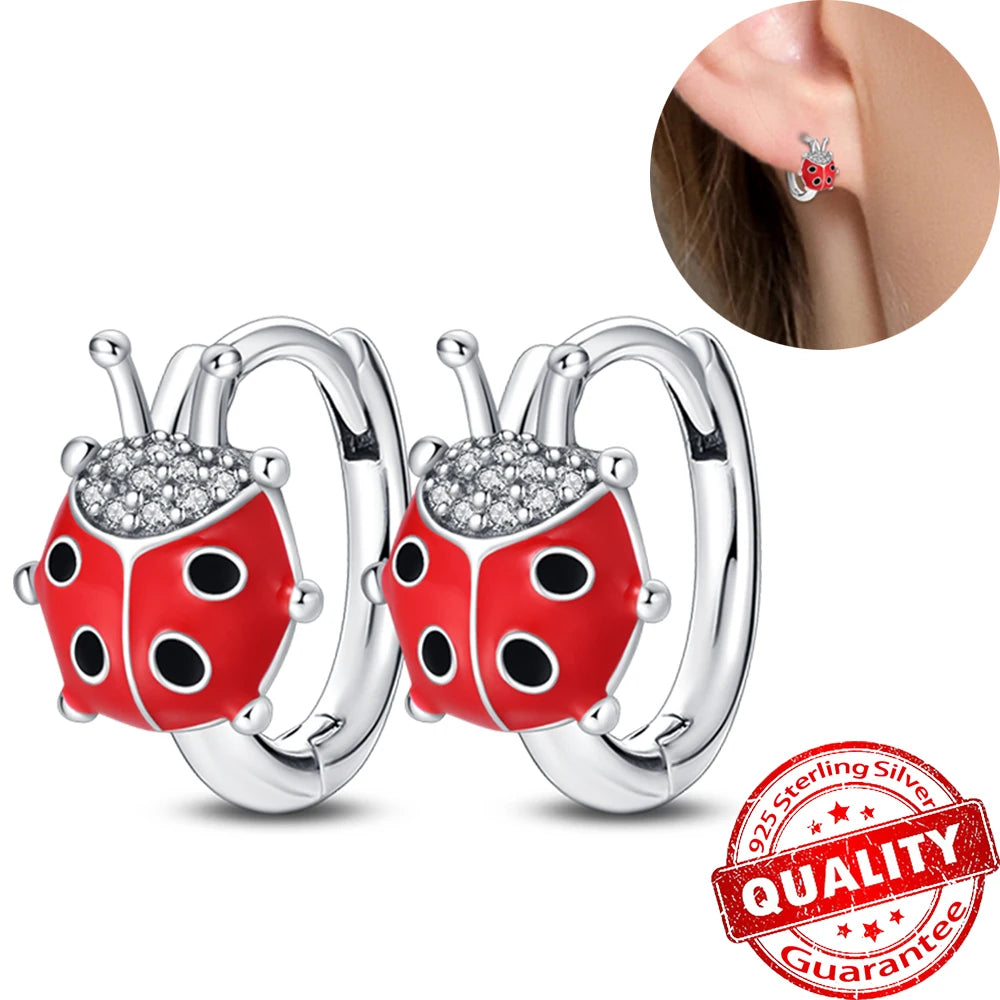 romantic 925 Sterling Silver Strawberry Rose Cherry Apple Wine Glass Red Earrings Colorful And Exquisite Niche Gifts