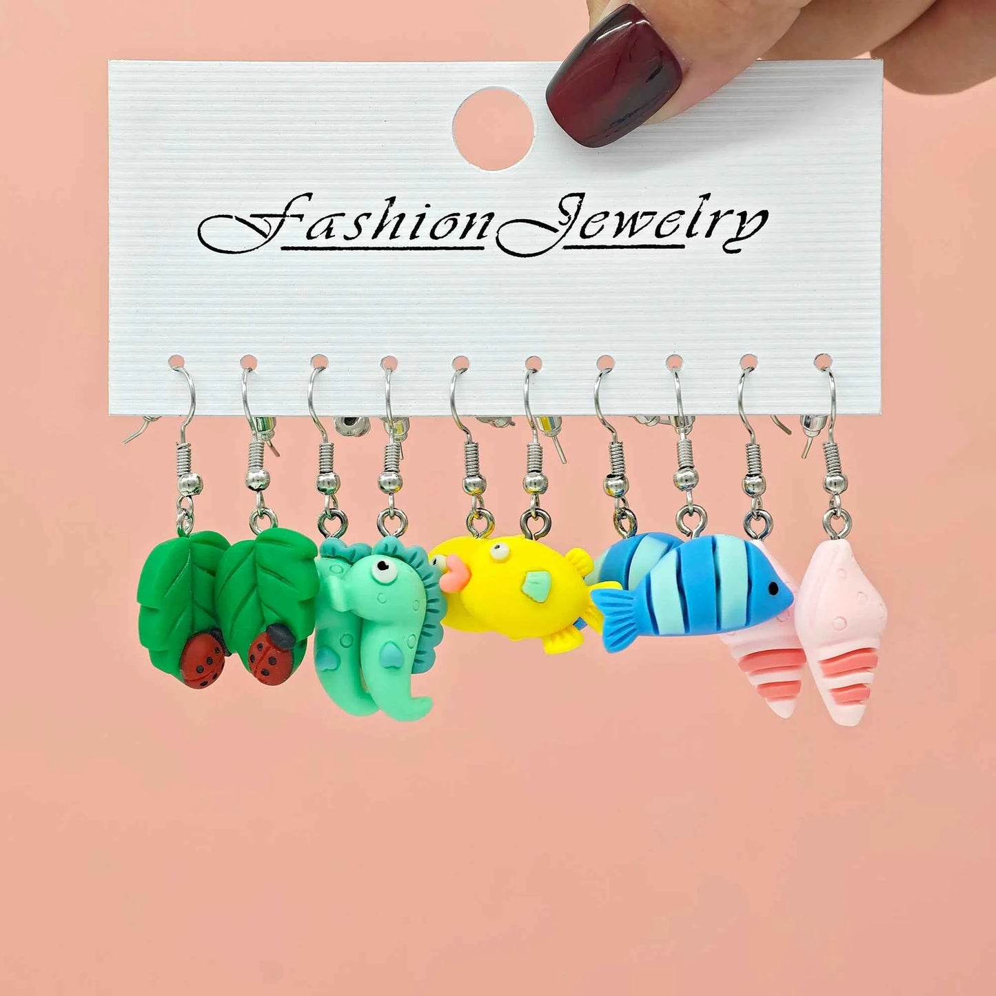 10/40 fashionable earrings, simulated vegetable and fruit combination set, personalized fresh, fun and interesting earrings