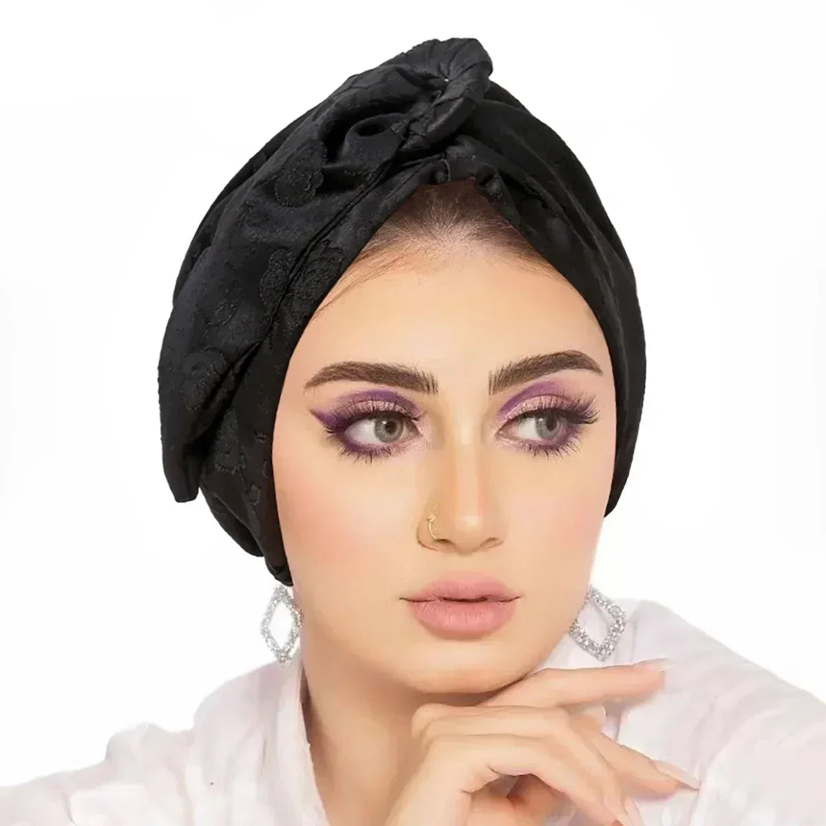 Women Sequin Knotted Turban Indian Hat Muslim Hijab Beanie Bonnet Hair Loss Headscarf Chemo Cap Headwear Bandanas Turbante Mujer - NamafadStore