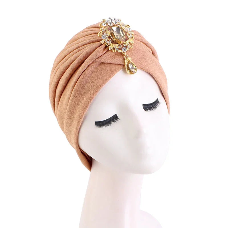 New African Print Turban Beanie for Women - Flower Beanie, Muslim Hijab, Head Wrap, and Hair Loss Bandana