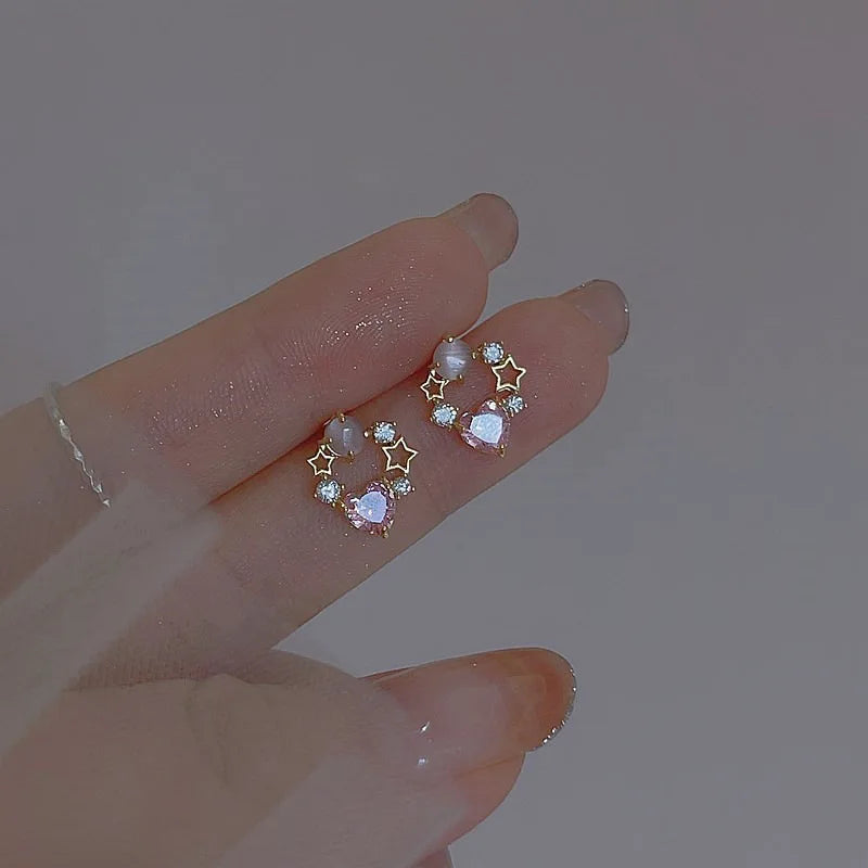 Unusual Sweet Cute Cherry Ice Cream Lollipop Stud Earrings for Women Students Personalized Fashion Party Jewelry Birthday Gifts