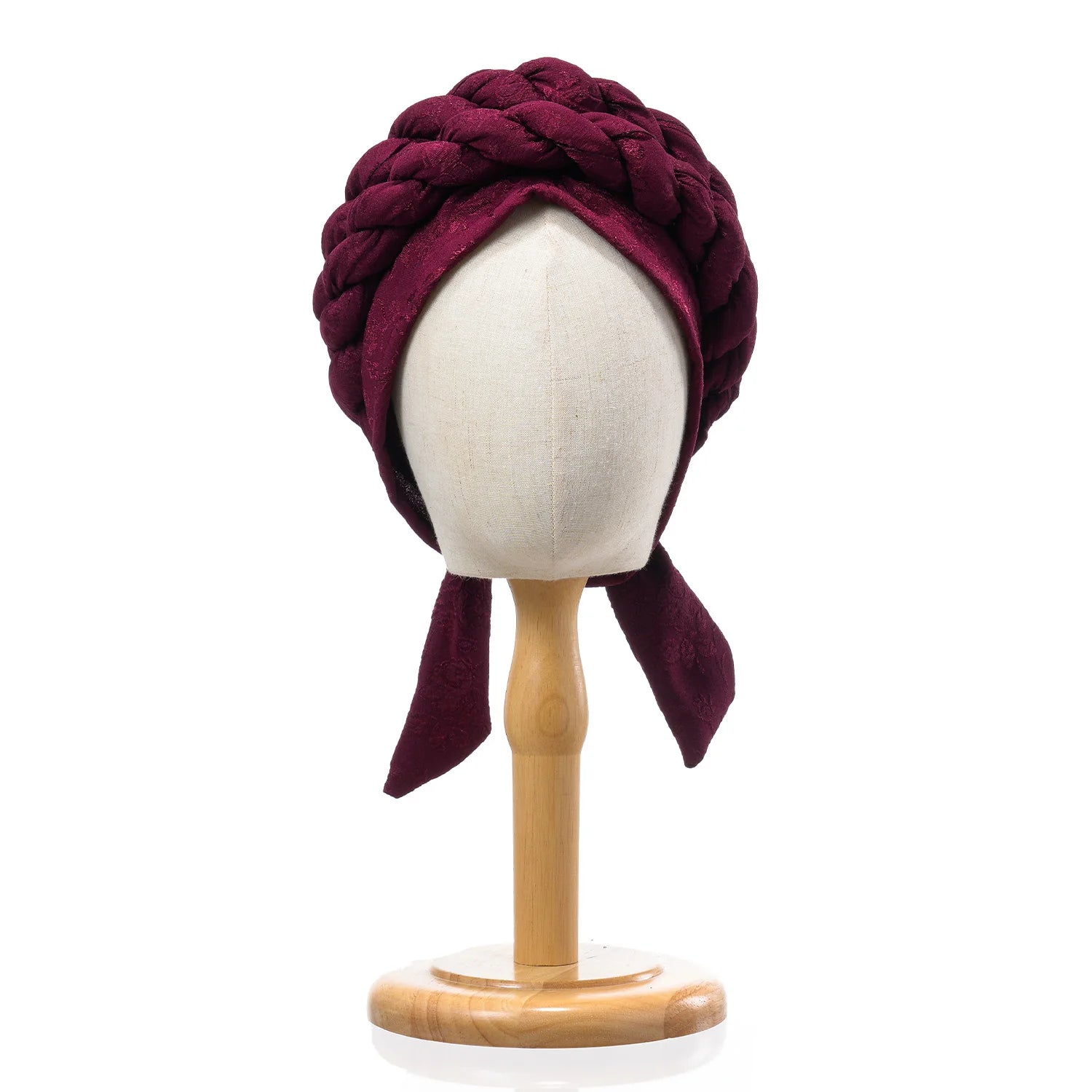 Solid Color Double Braids Turban Caps for Women Fashion Women Muslim Wrap Head Bonnet Headwear Braid Hat Turbante Mujer - NamafadStore