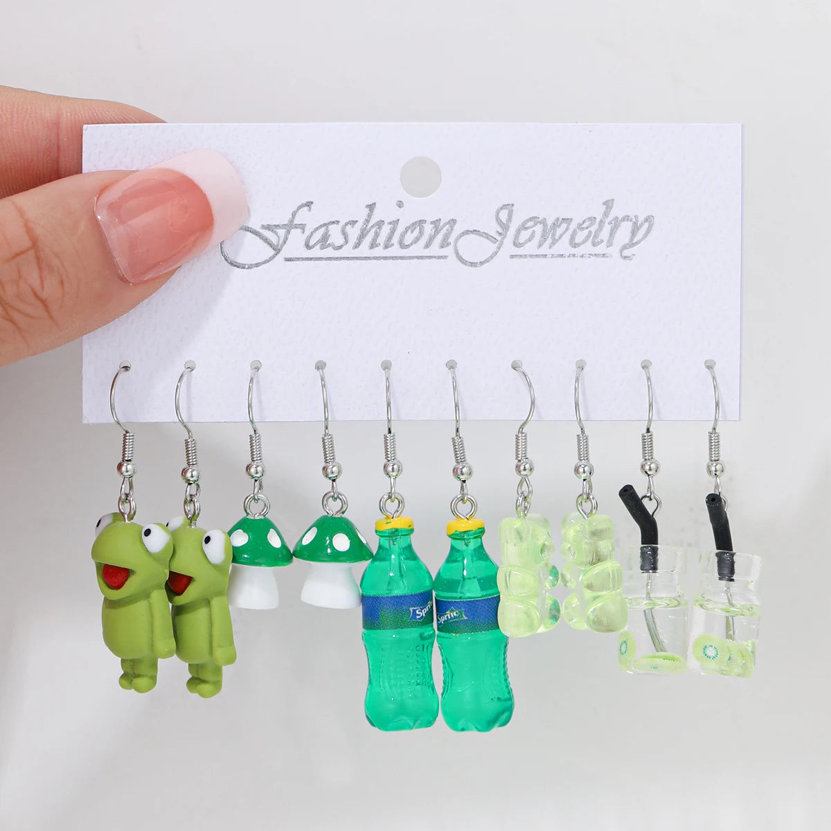 Fashion Cartoon Colorful Design Earrings Set for Women Cute Food Drink Animal Dopamine Dangle Earring Trendy Girls Jewelry Gifts