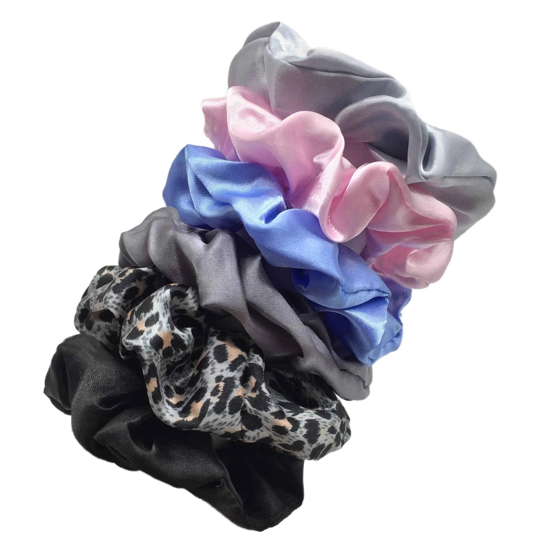 12/10pcs New Satin Fabric Sausage Loop Hair Rings Set Solid Colour Fabric Loop Hair Rope Scrunchies Headwear Ties