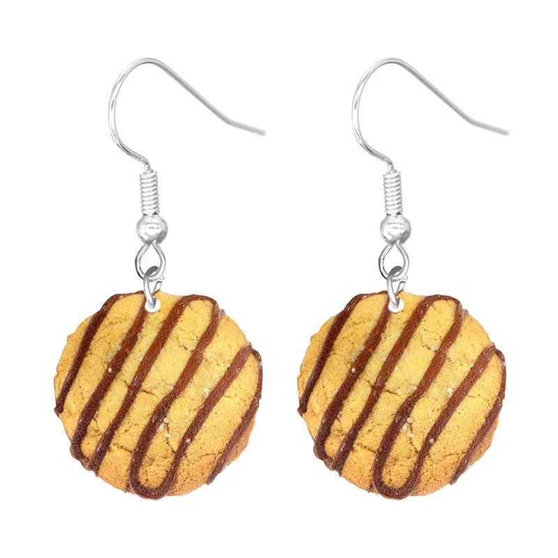 Food Earring 2D Handmade Cute Interesting Taco Corn Crunchy Burger Biscuits French Fries Ice Cream Cheese Cute