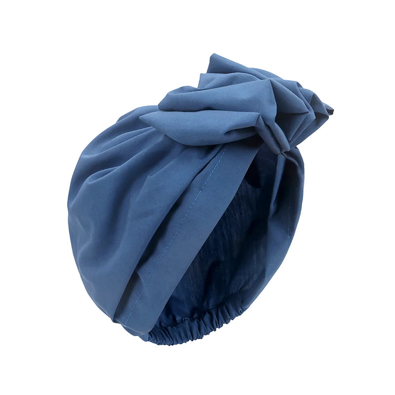 French Style Turban Hat Elegant Ladies Plain Bandana Hair Cover Cap Female Fashion Vintage Muslim Turbans Streetwear Headwrap - NamafadStore