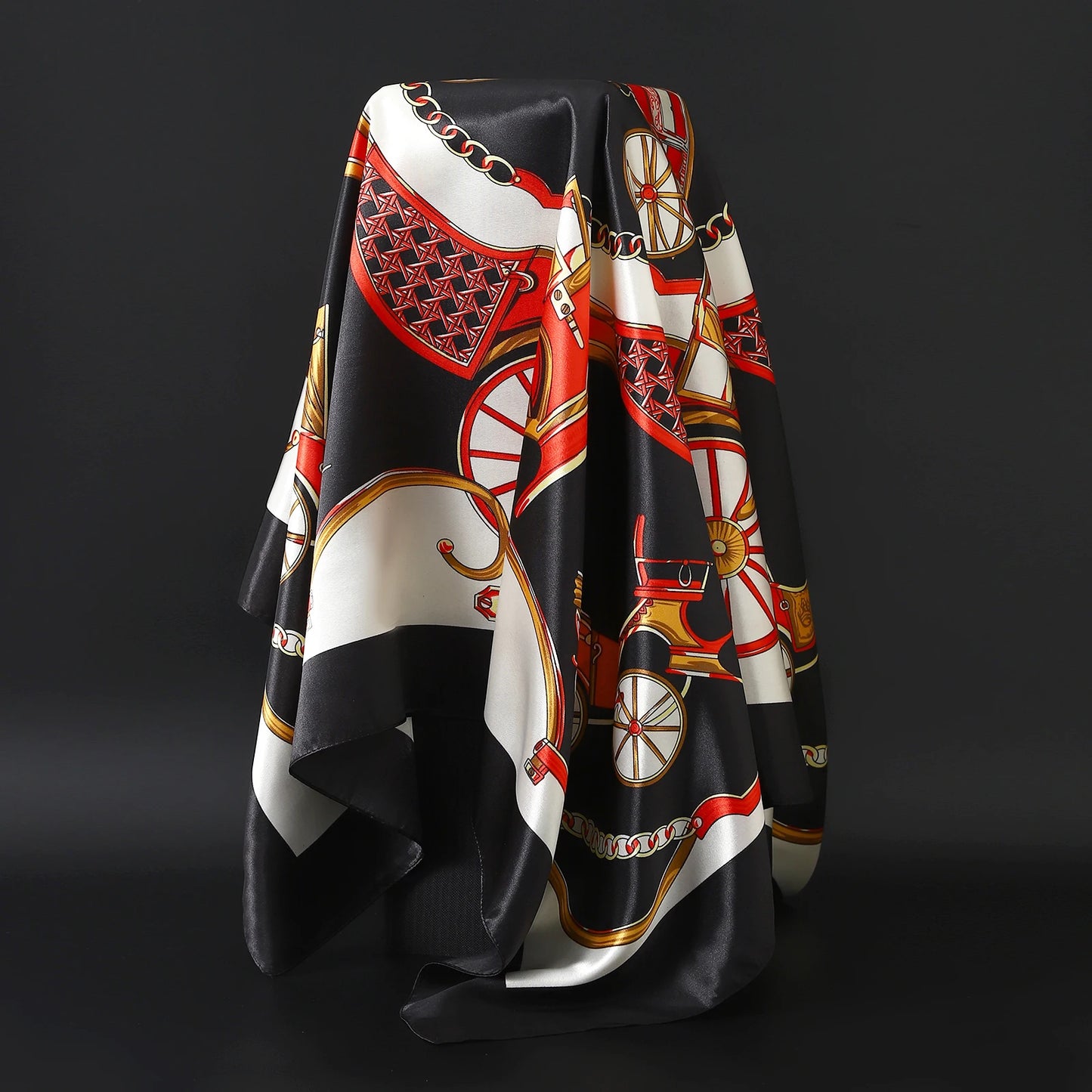 Luxury Brand Silk Scarf Fashion Foulard Satin Shawl Leopard 90*90cm Square Head Scarves Women Bandanna Pareo Headscarf