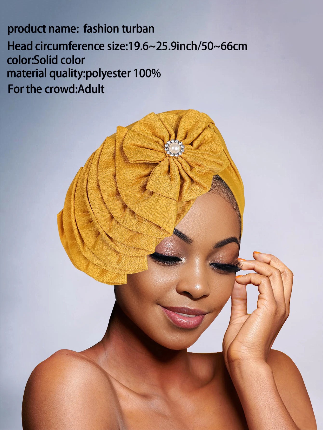 African Fashion Headband Hat Breathable Lightweight Flower Decoration Handmade Muslim Headband Hat - NamafadStore