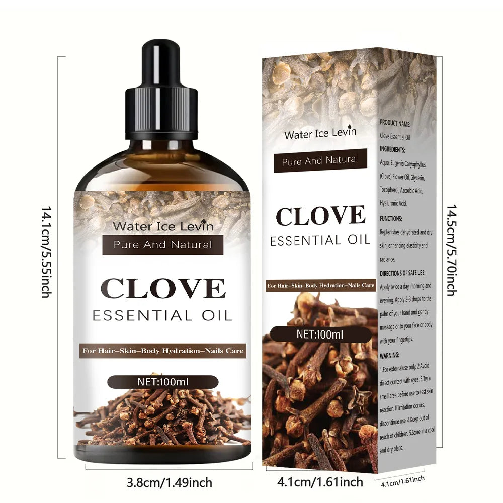 Clove Essential Oil Body Massage Diffusing Aromatic oil for easy firming for hair - Skin - body Moisturizing - nail care
