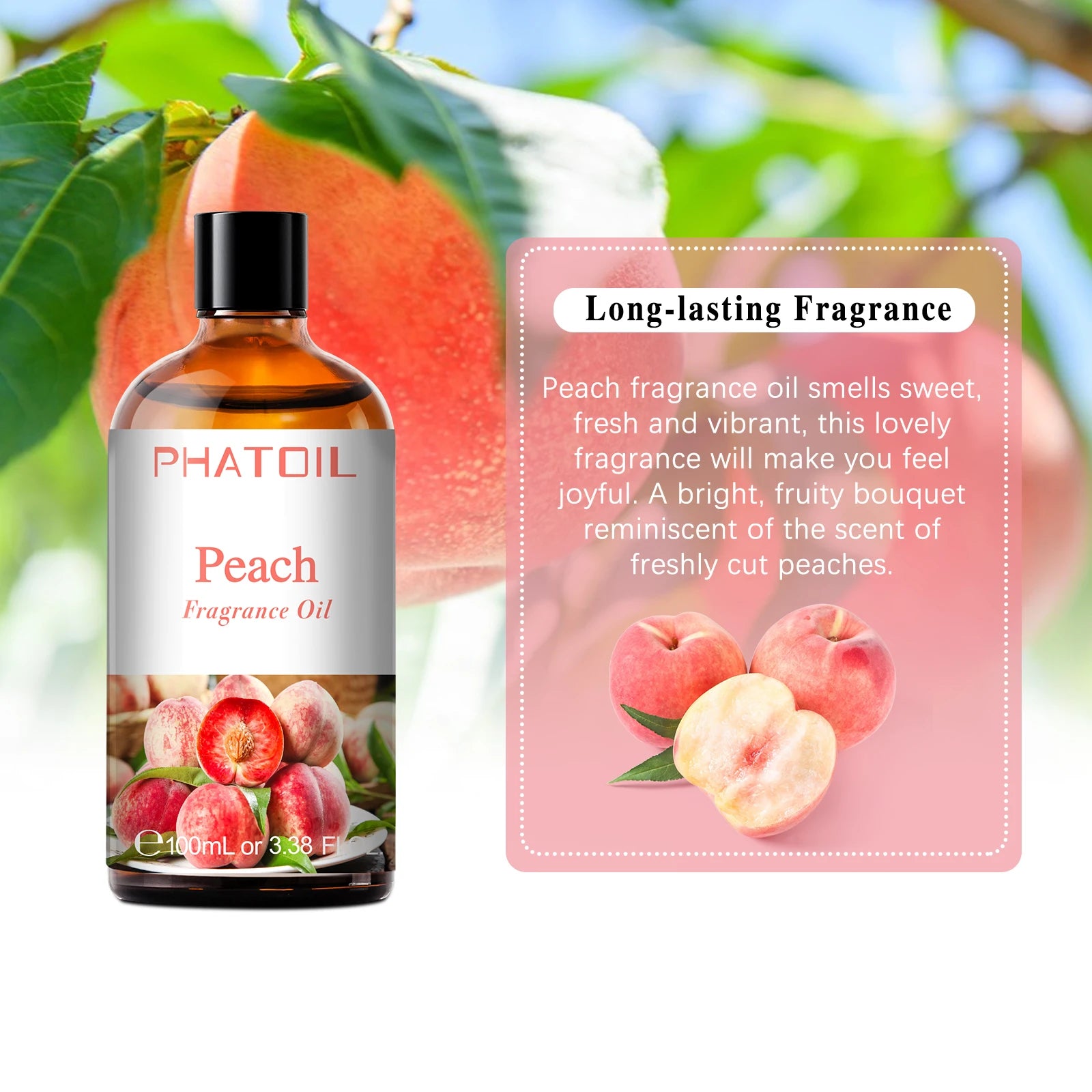 PHATOIL 100ml Aromatherapy Fragrance Oil Coconut & Vanilla Strawberry Cherry Lemon Papaya Aroma Oils For Diffuser Candle Making - NamafadStore