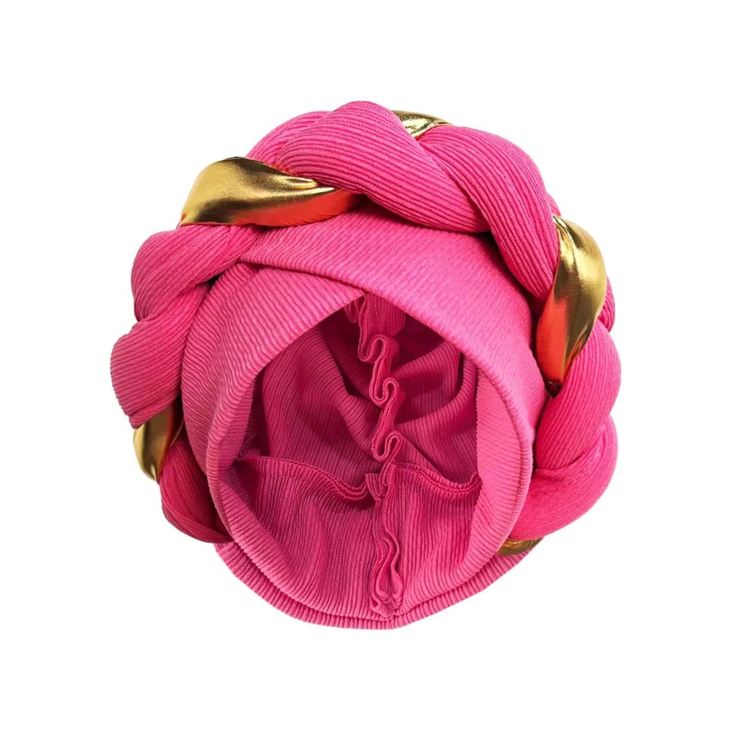 2024 New African Women Pleated Beanie Headwrap Hat Hair Accessories Arab Wrapped Muslim Hijab Turban Cap Female
