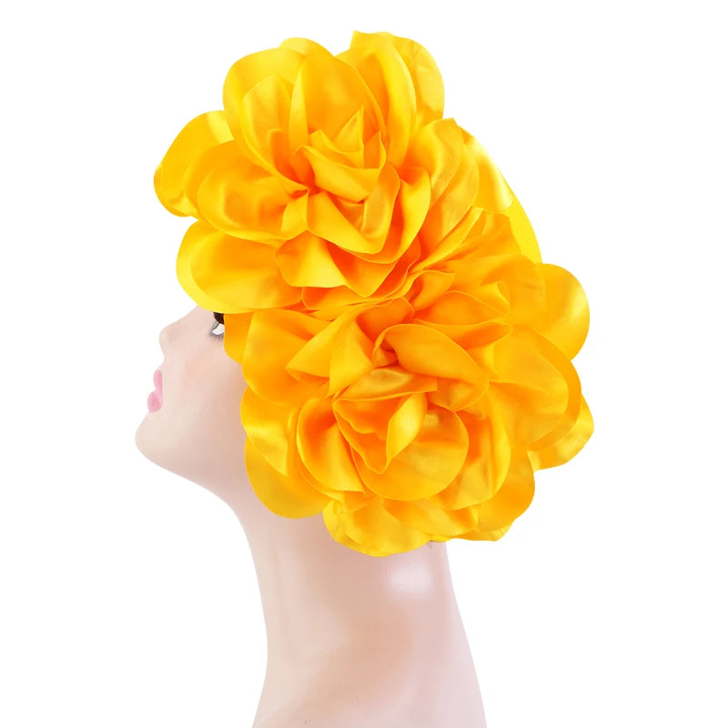 New Woman Muslim Hijab Caps With Big Flower Turban Bonnet Islamic Wrap Head Inner Cap for Hijabs Trendy Headdress - NamafadStore