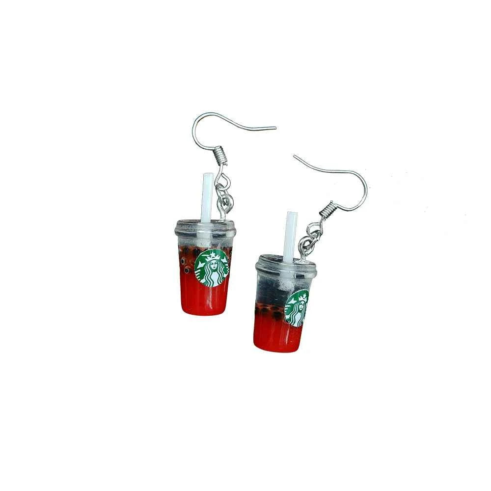 Coffee Earring For Women Resin Tea with Milk Drop Earrings Children Handmade Jewelry DIY Gifts