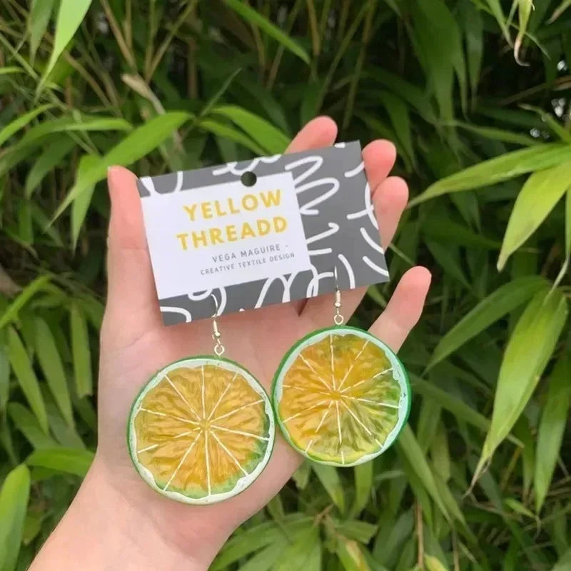 Beer Festival Wine Glass Orange Juice Earrings Fashion 2D Flat Design Earrings Women Girls Party Jewelry Gift Give To Friends