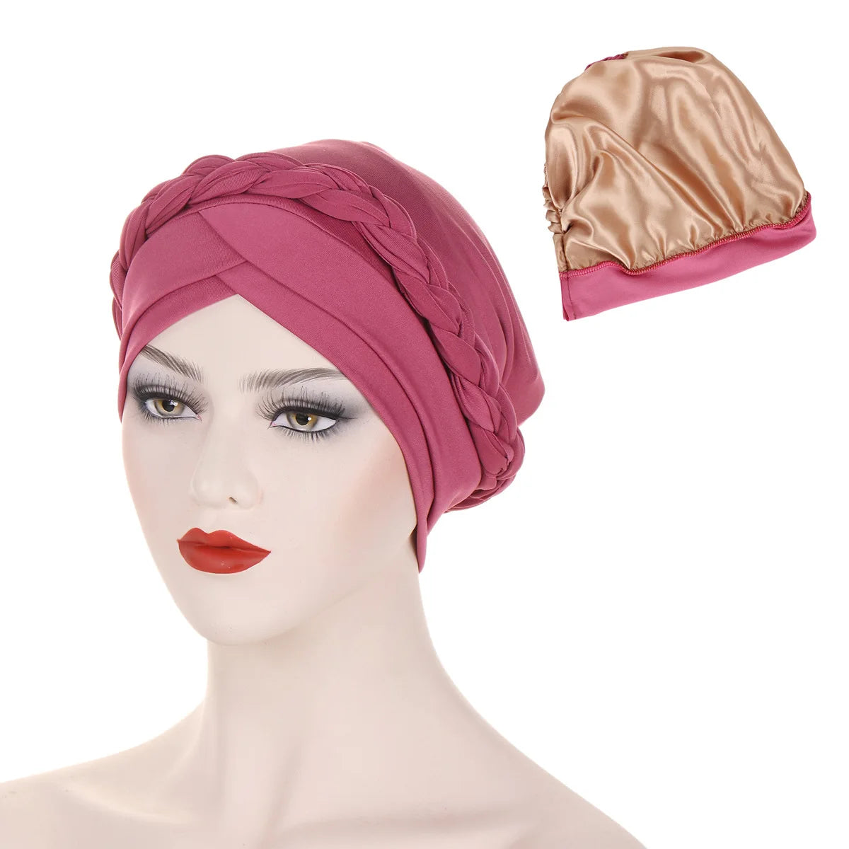 Crossed Forehead Satin Lined Muslim Turban For Women Islamic Inner Hijab Cap UnderScarf Arab wrap Head Scarves turbante mujer - NamafadStore