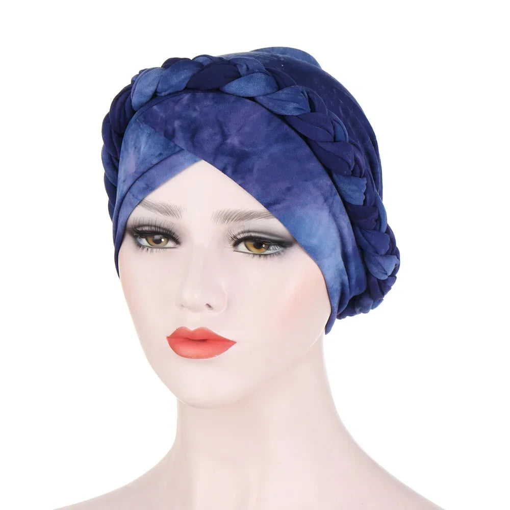 Women Lady Beads Muslim Braid Head Turban Wrap Cover Cancer Chemo Islamic Arab Cap Hat Hair Loss Bonnet Beanies Fashion - NamafadStore