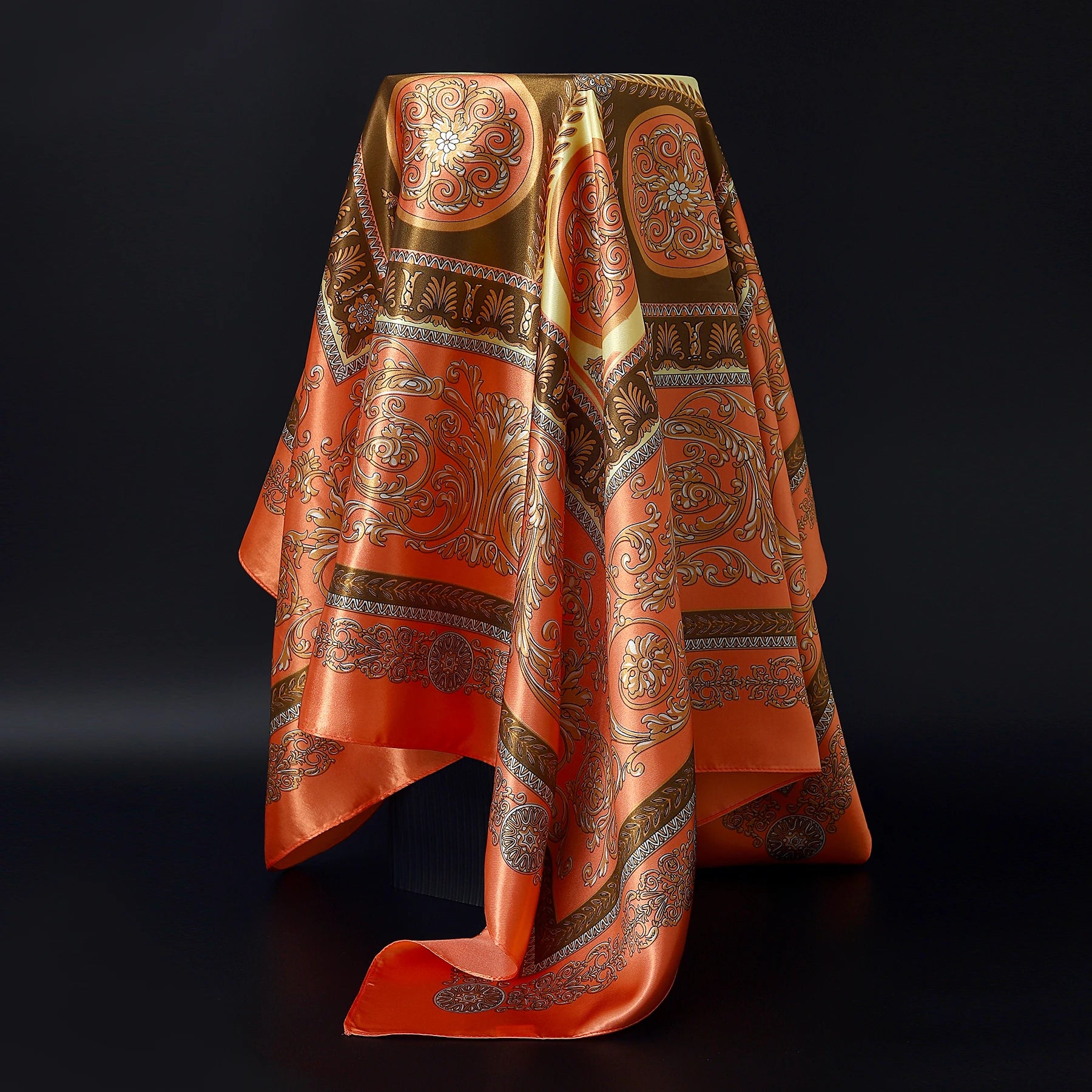 1 piece 35.4 inches Women Shawls Fashion print Summer Kerchief Luxury Brand 90X90CM Bandanna New Foulard Satin Square Headcloth - NamafadStore