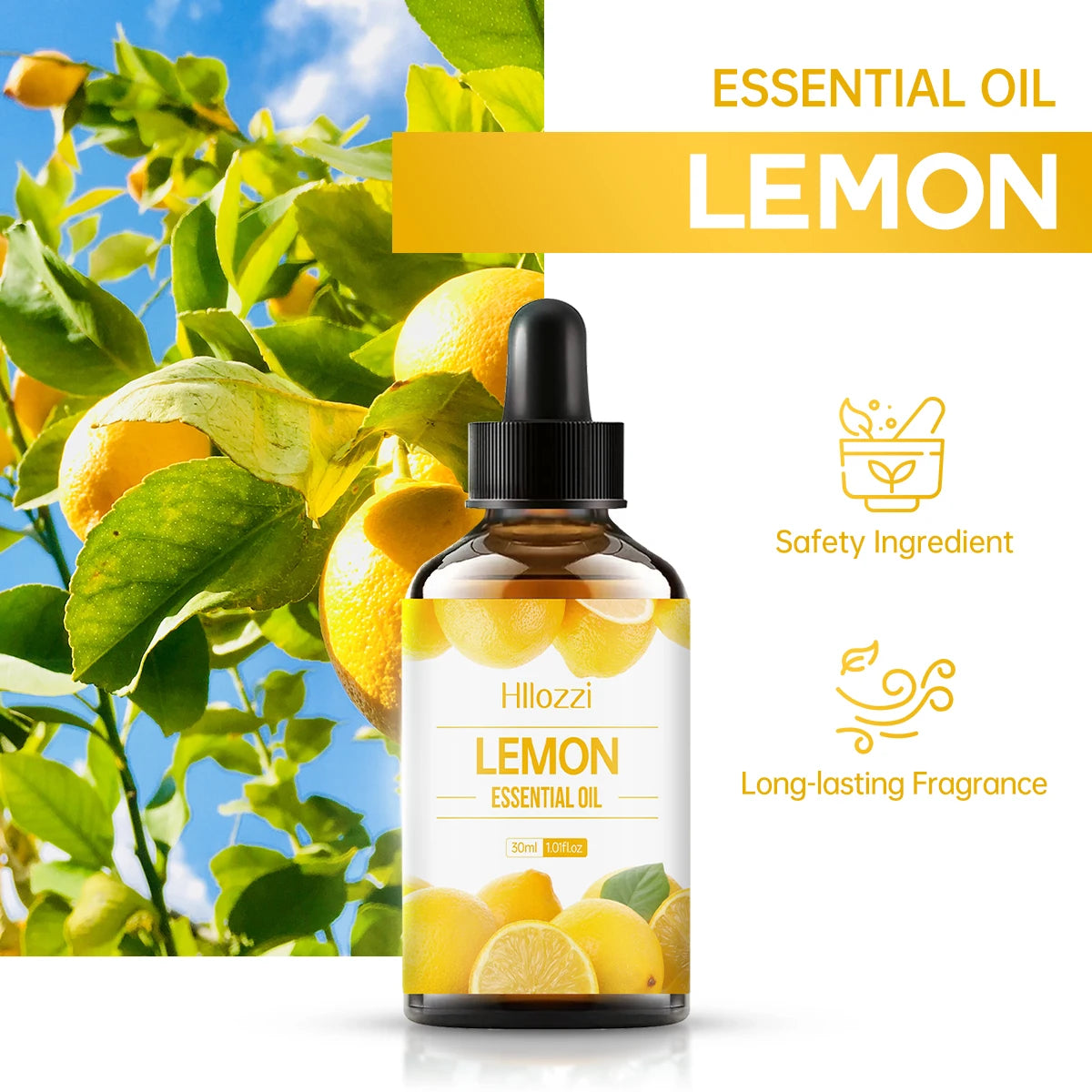 Lemon essential oil for humidifiers, aromatherapy machines, massage, skin care, body care, suitable for all skin types - NamafadStore