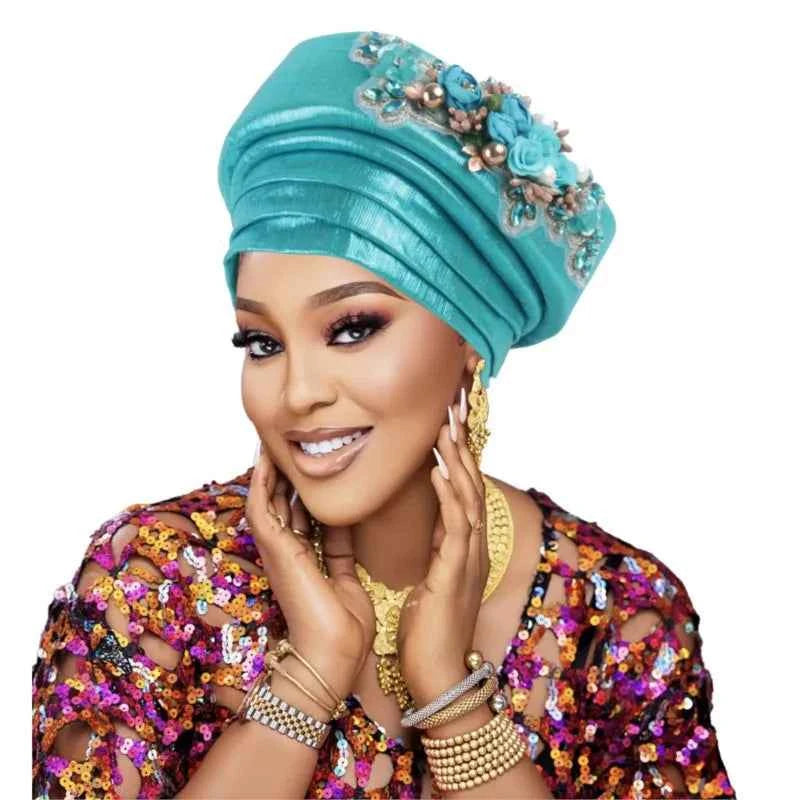 Exaggerated Big Braid Turban Cap for Women African Lady Head Wraps Nigeria Autogele Headtie Wedding Party Headgear Turbante