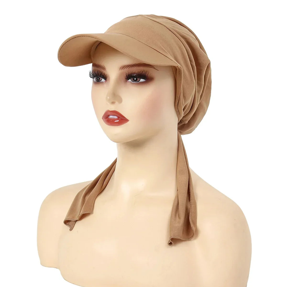 Fashion Muslim Floral Print Hijab Turban Hat for Women Visor Baseball Cap Sun Hats Headscarf Scarf Brim Femme Scarves Bandanas