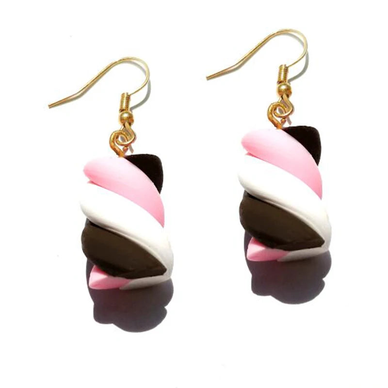 Earrings For Women Girls Cute Foods Hamburg Pizza Chicken Leg Candy Bottle Handmade Candy Kids Funny Resin